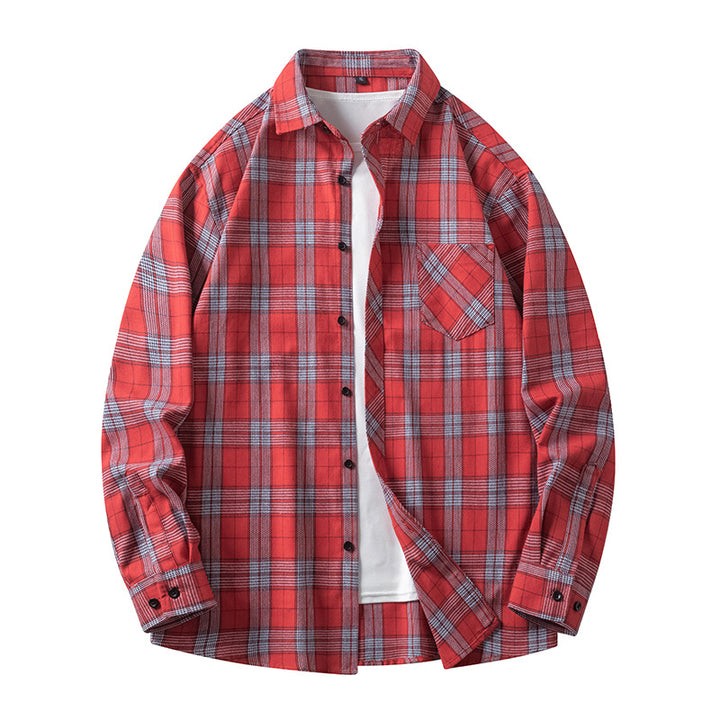 Casual checkered shirt for men with pockets and button-down collar Lune London