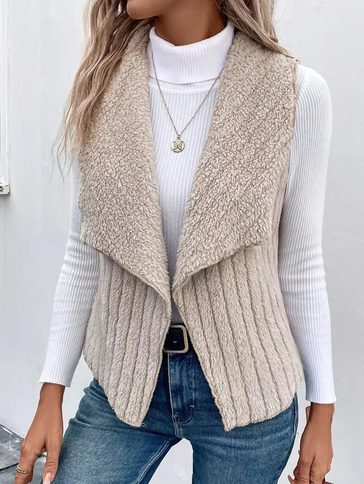 Femme gilet en tricot à col ouvert Chic und Stil
