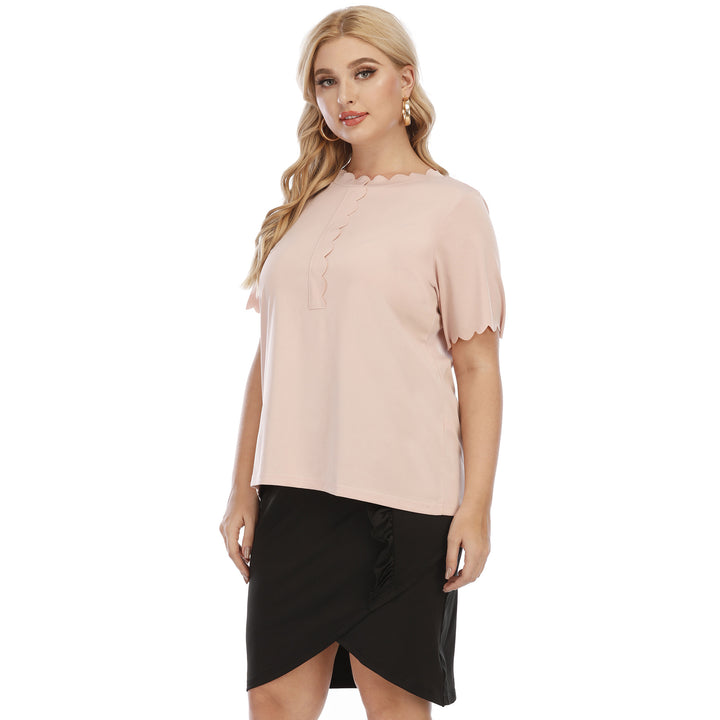 Elegant ruffled blouse for ladies and chic asymmetric skirt set