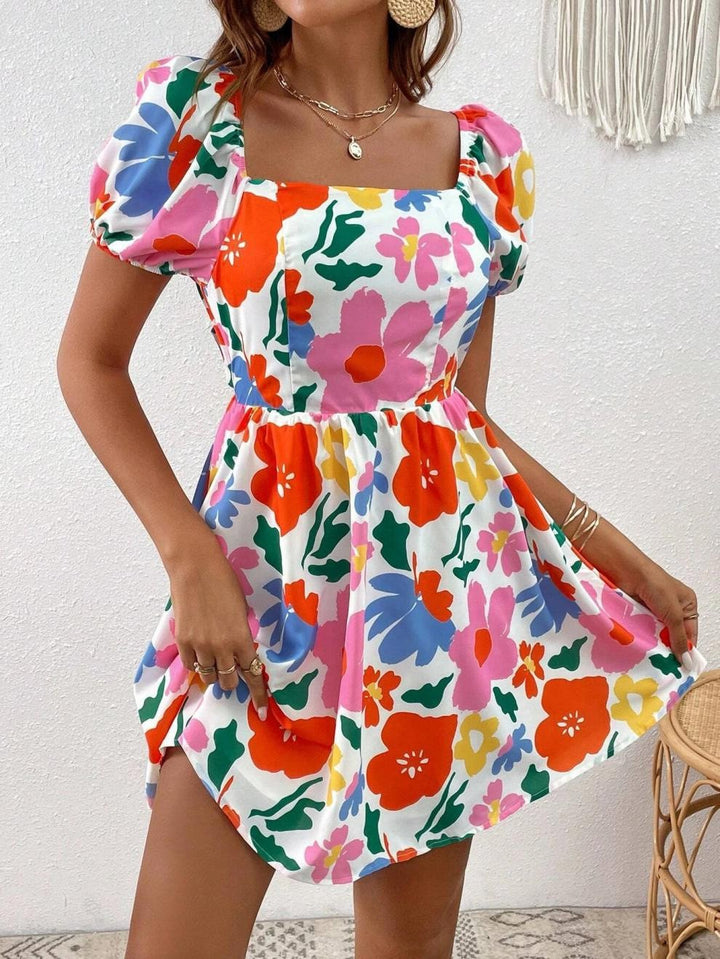 Ladies Puff Sleeve Mini Dress Lune London