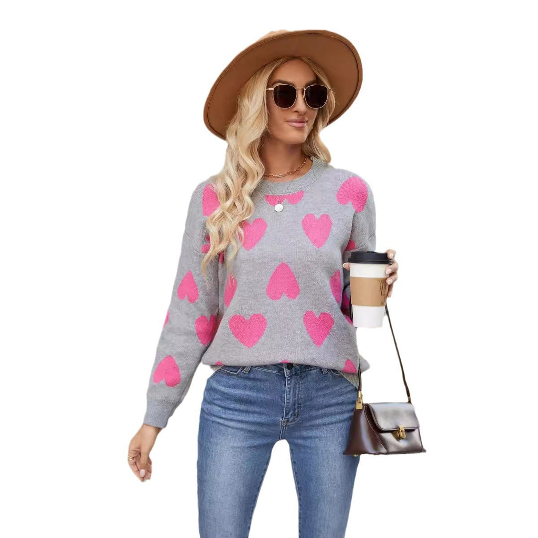 Pull pour femmes avec motif cœur et coupe décontractée Chic & Stil