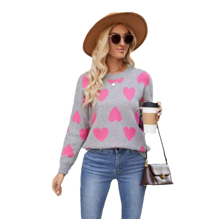 Pull pour femmes avec motif cœur et coupe décontractée Chic & Stil