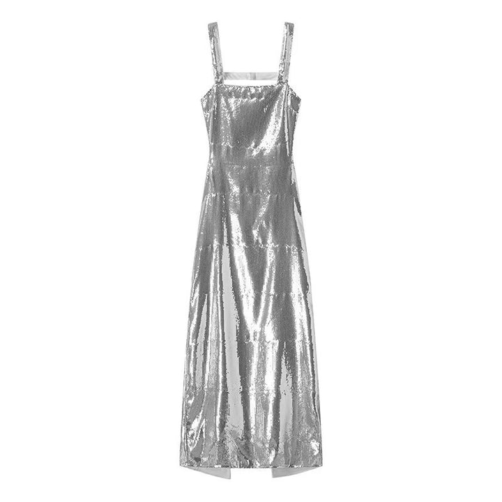 Maxi dress for women with sparkling sequins and elegant cut Lune London