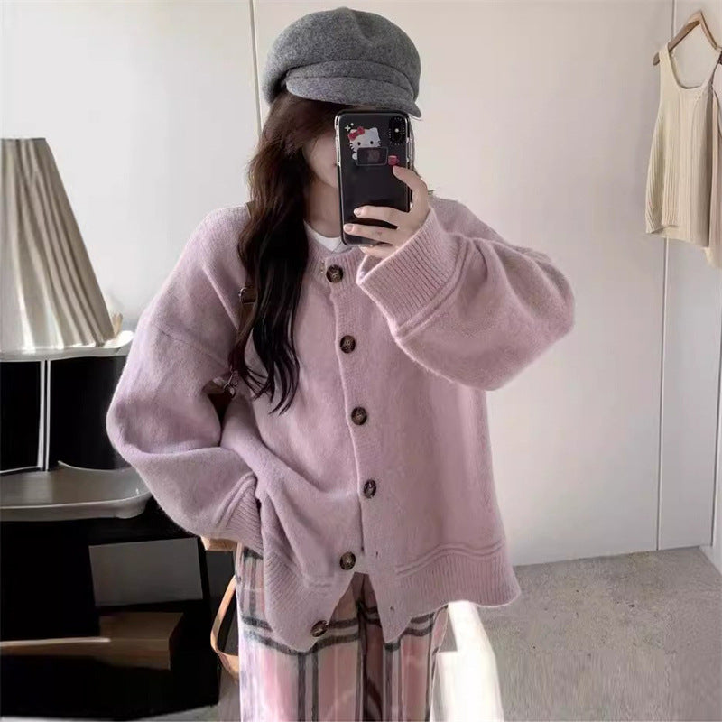 Casual knit jacket for women with large buttons and oversized fit Lune London