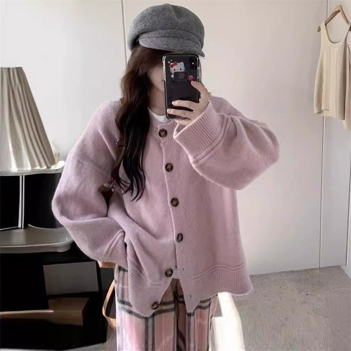 Casual knit jacket for women with large buttons and oversized fit Lune London
