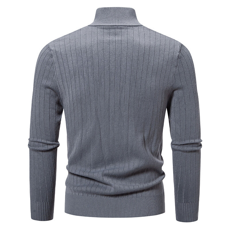 Men's knitted sweater with modern zipper and ribbed structure Lune London