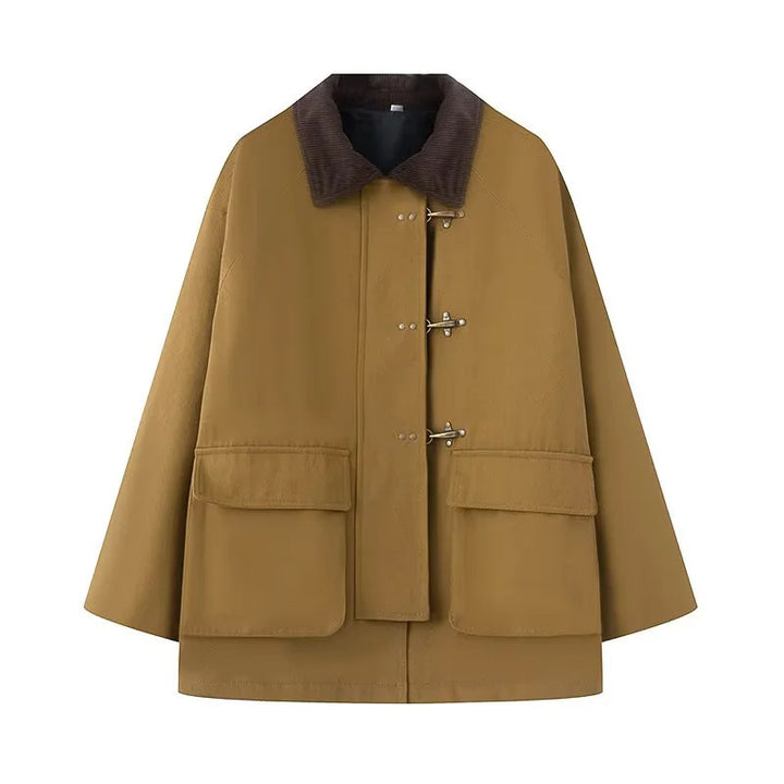 Oversized trench coat for women with classic high collar and practical pockets Lune London