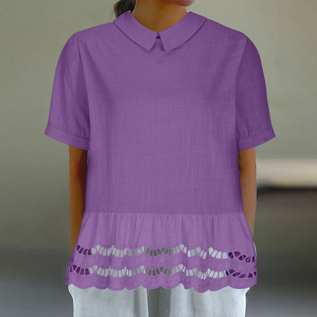 Ladies Chic Peplum Blouse Embroidered Lune London