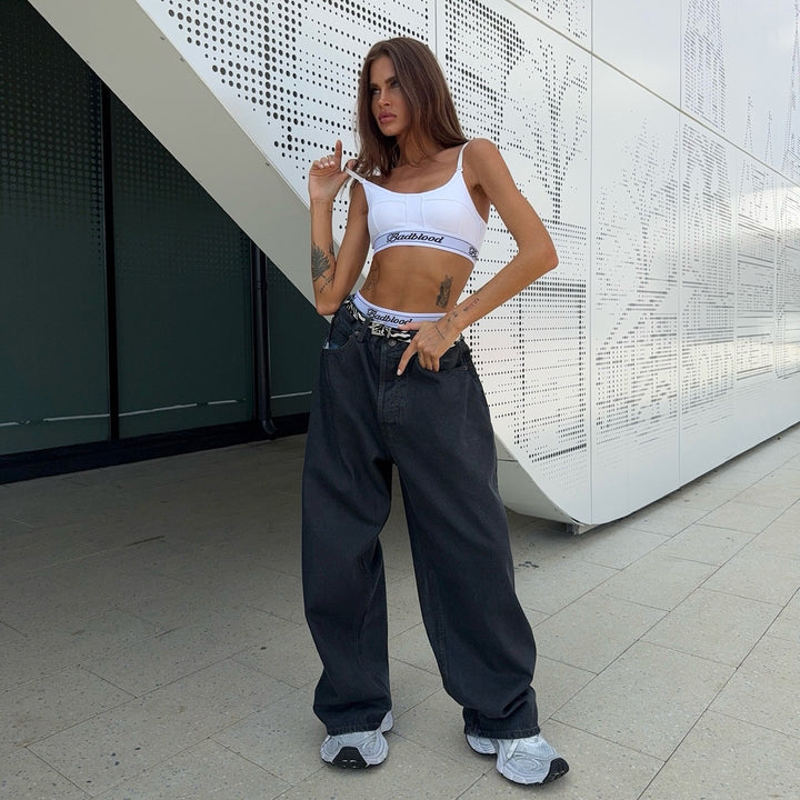 Wide jeans for women with high waist fashionable Lune London