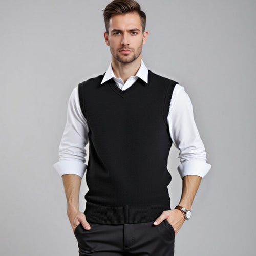 Stylish men's V-neck sweater vest Lune London