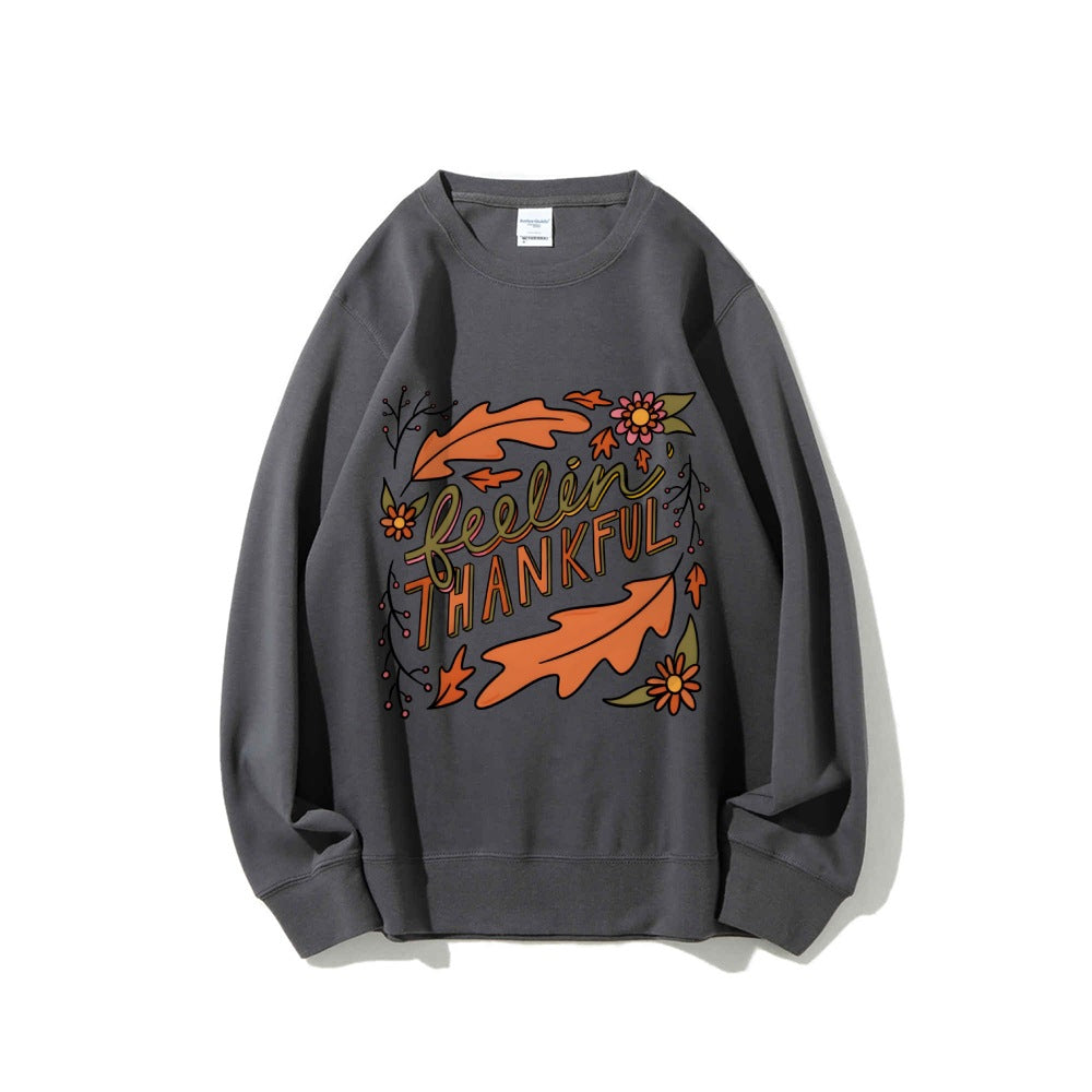 Sweat-shirt femme avec motif automnal coloré et lettrage inspirant Chic & Stil