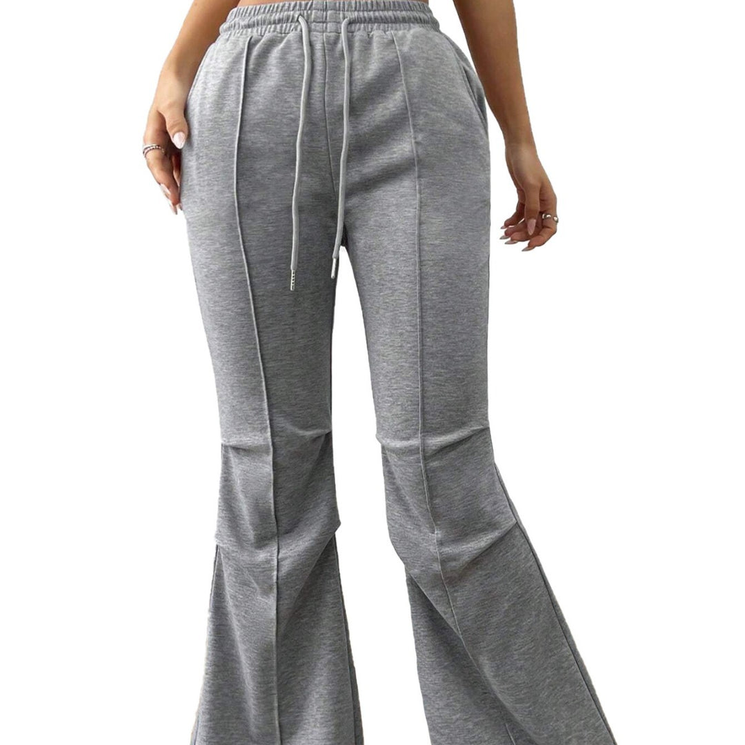 Pantalons de jogging larges pour femmes avec taille élastique et jambe évasée Chic & Stil