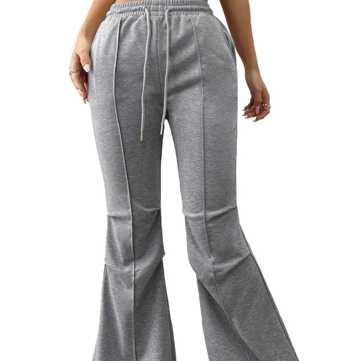 Pantalons de jogging larges pour femmes avec taille élastique et jambe évasée Chic & Stil