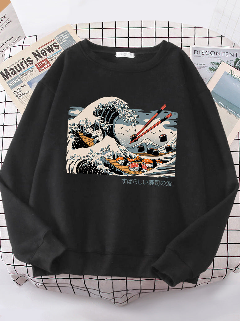 Sweat-shirt femme avec design de vague artistique et coupe confortable Chic & Stil