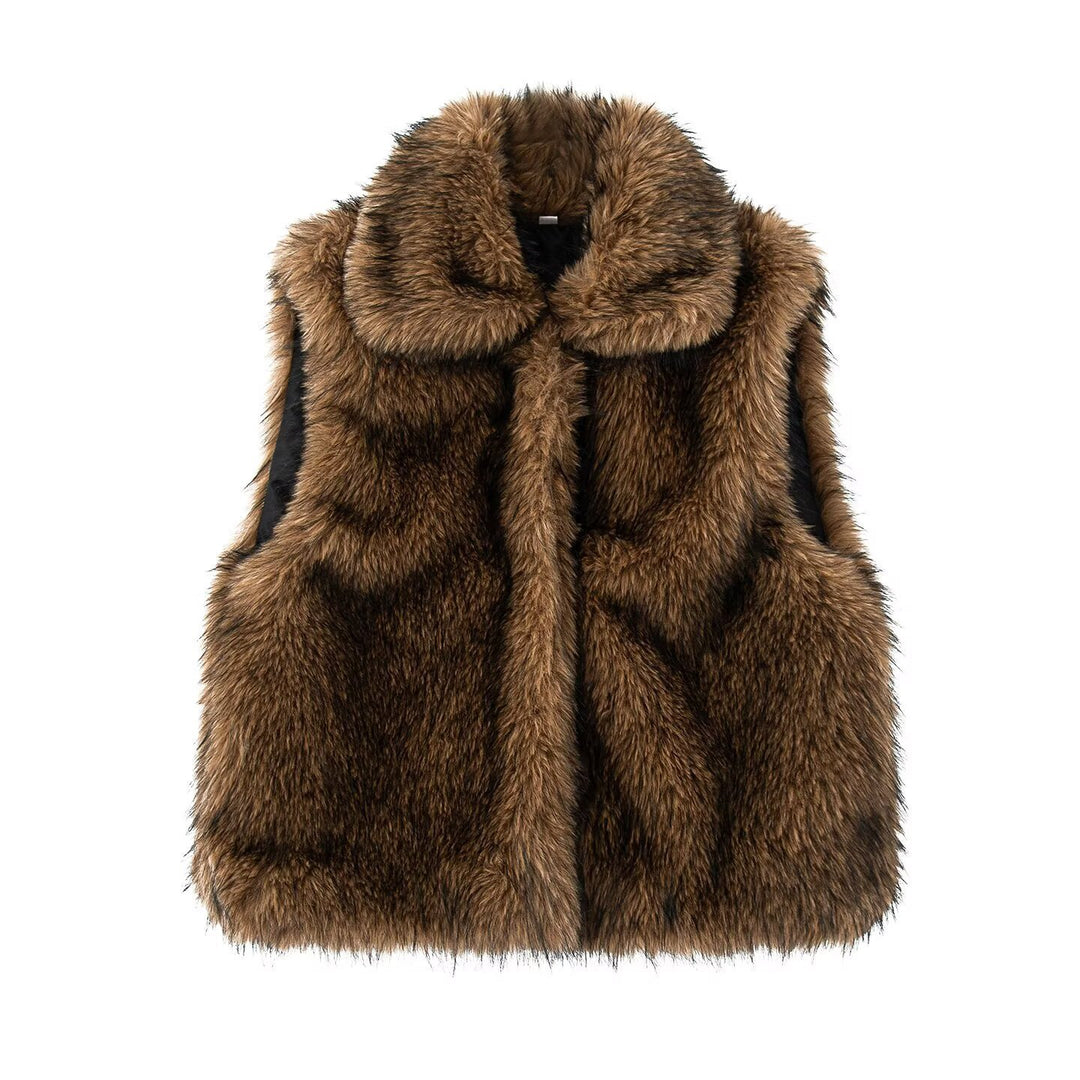 Ladies' comfortable faux fur gilet Lune London