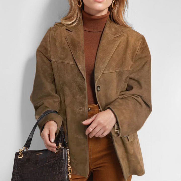 Lune London structured design leather blazer for women