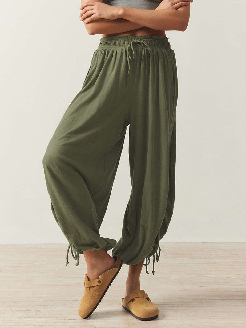 Casual harem pants for women with elastic waistband and drawstring Lune London