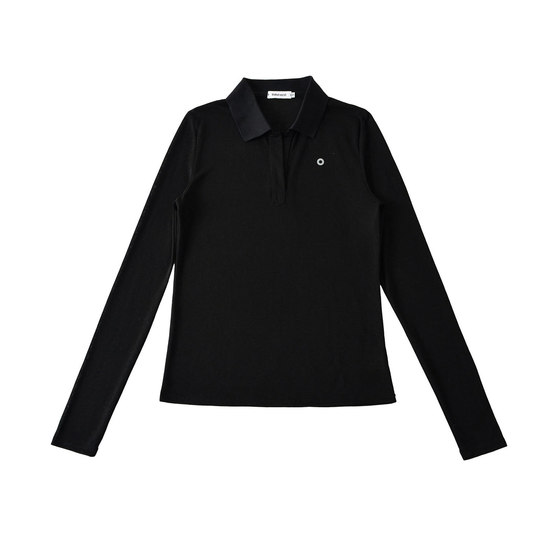 Long sleeve polo shirt for women with a modern collar and a high-quality material blend Lune London
