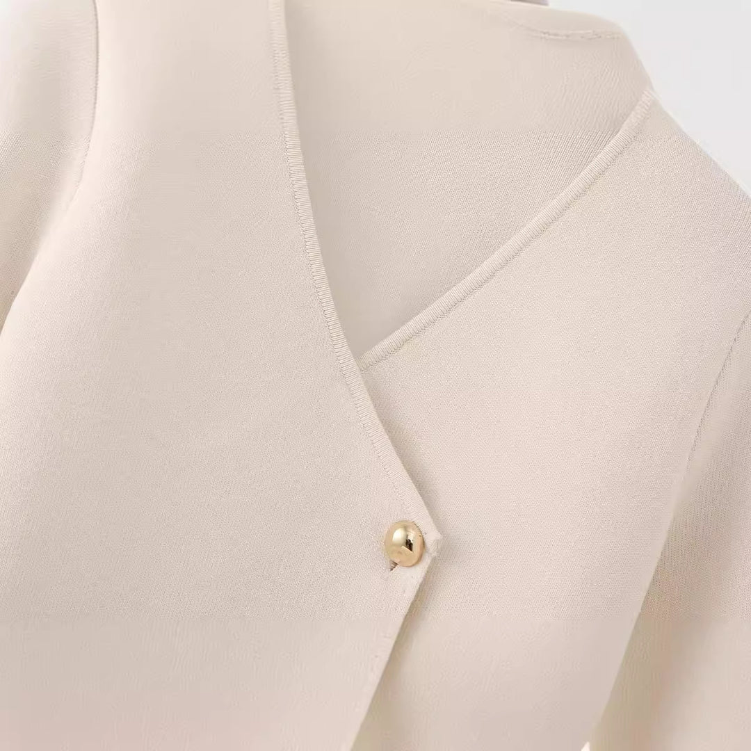 Elegant women's wrap jacket with chic button details and style