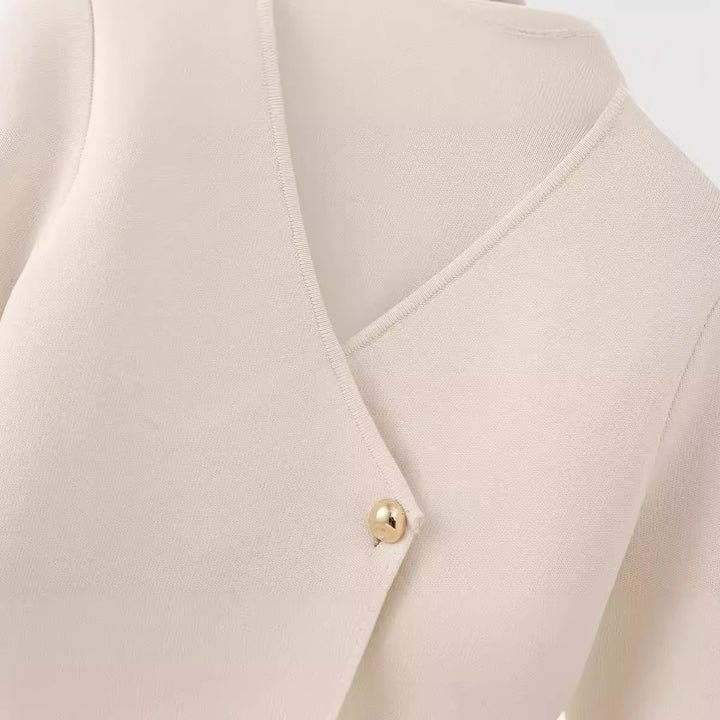 Elegant women's wrap jacket with chic button details and style