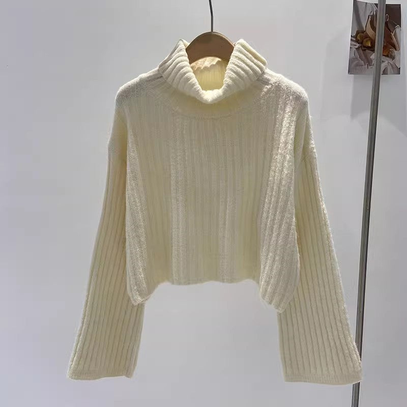 Pull femme en tricot texturé avec col roulé Chic & Stil