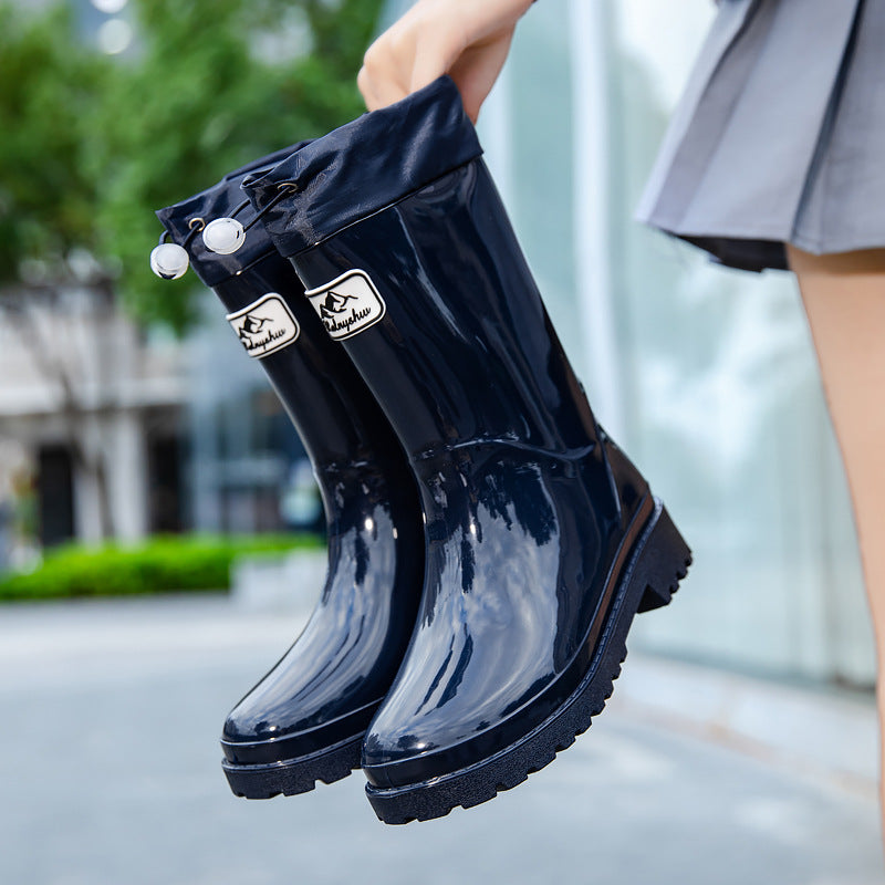 Women's High-Quality and Stylish Rubber Boots with Adjustable Lacing System Lune London