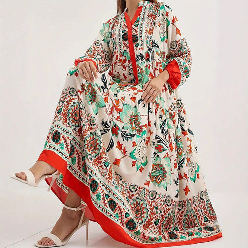 Maxi dress for women with floral pattern Lune London