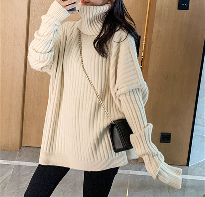 Pull turtleneck élégant et confortable pour femmes avec texture côtelée Chic & Stil