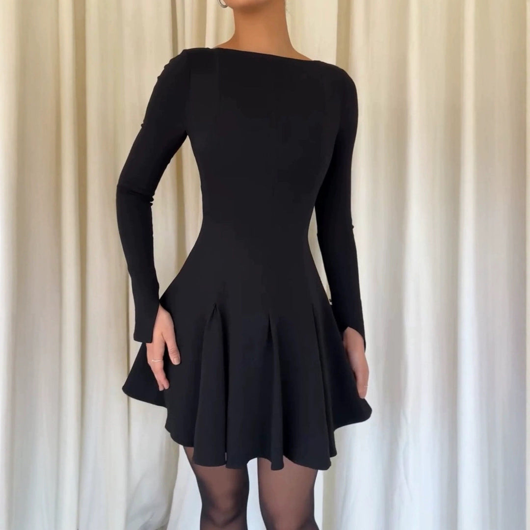 Women's dress with flared skirt and elegant long sleeves Lune London