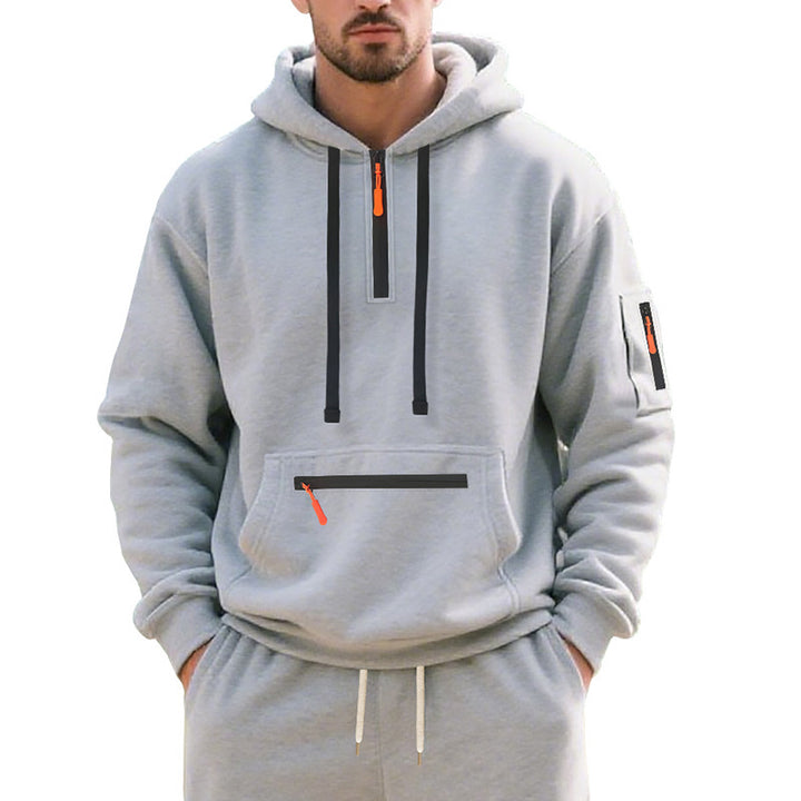 Men's casual hoodie with multifunctional zip pockets Lune London