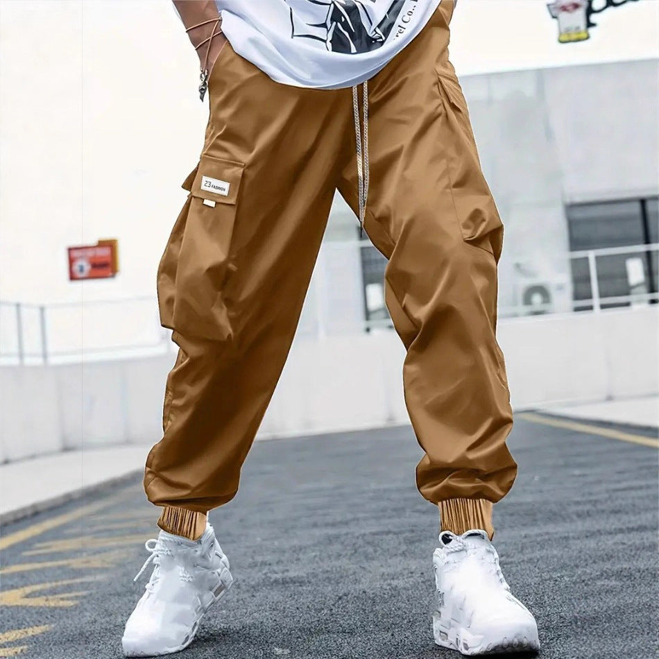 Women's Cargo Jogging Pants with Side Pockets and Elastic Cuffs Chic & Stil