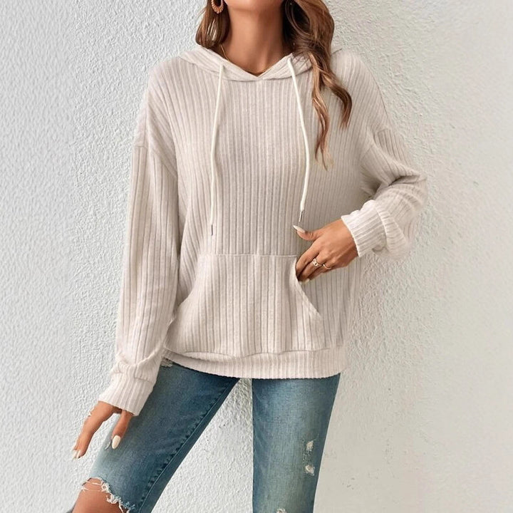 Ladies casual hoodie with ribbed structure Lune London