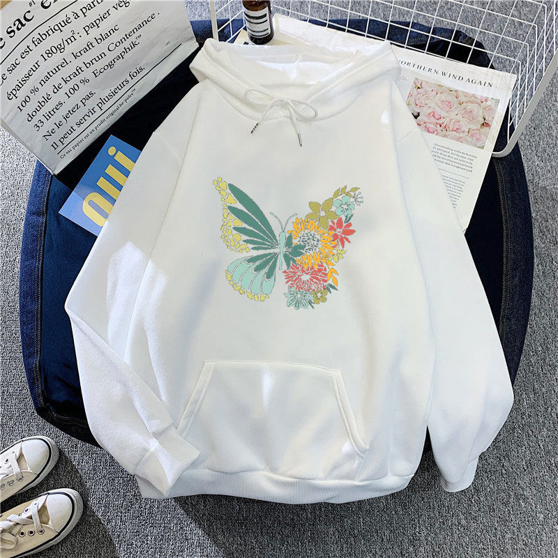 Women's hoodie with floral butterfly design Chic & Stil