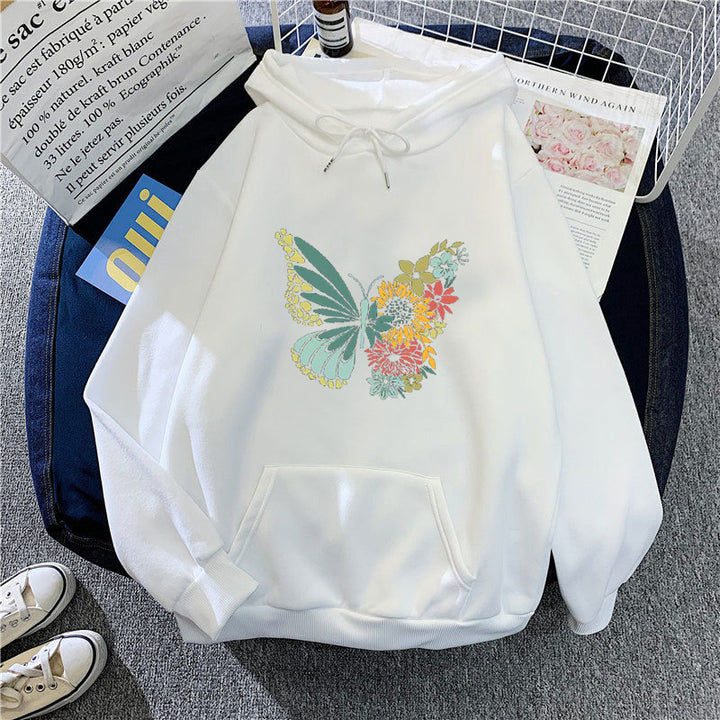 Women's hoodie with floral butterfly design Chic & Stil