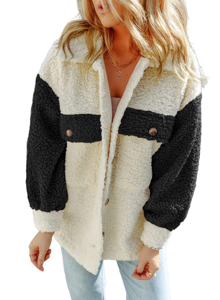 Ladies Comfortable Fleece Jacket with Snap Buttons Lune London