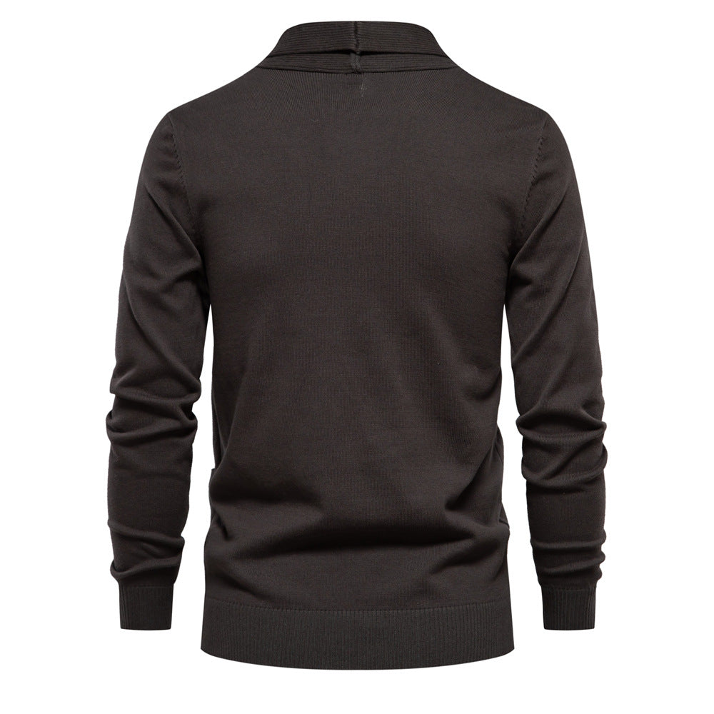 Pleasant knit jacket for men with open collar and practical pockets Lune London