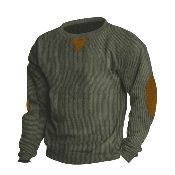Comfortable knitted sweater for men with stylish patches on the elbows Lune London