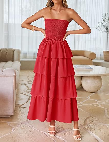 Maxi dress for women with a romantic ruffle design and a belt at the waist Lune London