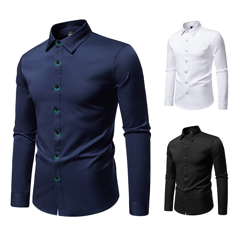 Long sleeve shirt for men with creative button design Lune London