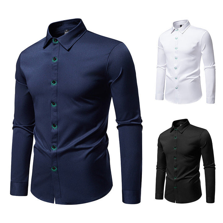 Long sleeve shirt for men with creative button design Lune London
