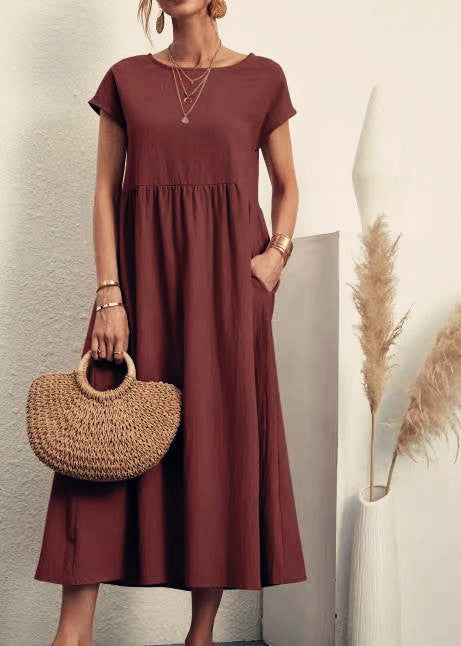 Women’s Midi Dress with Casual Cut and Side Pockets Lune London