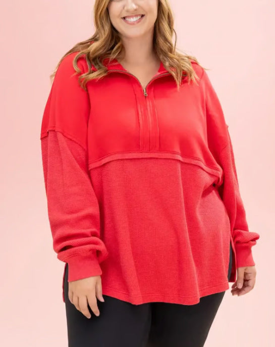 Pull décontracté pour femmes avec fermeture éclair et coupe décontractée Chic & Stil