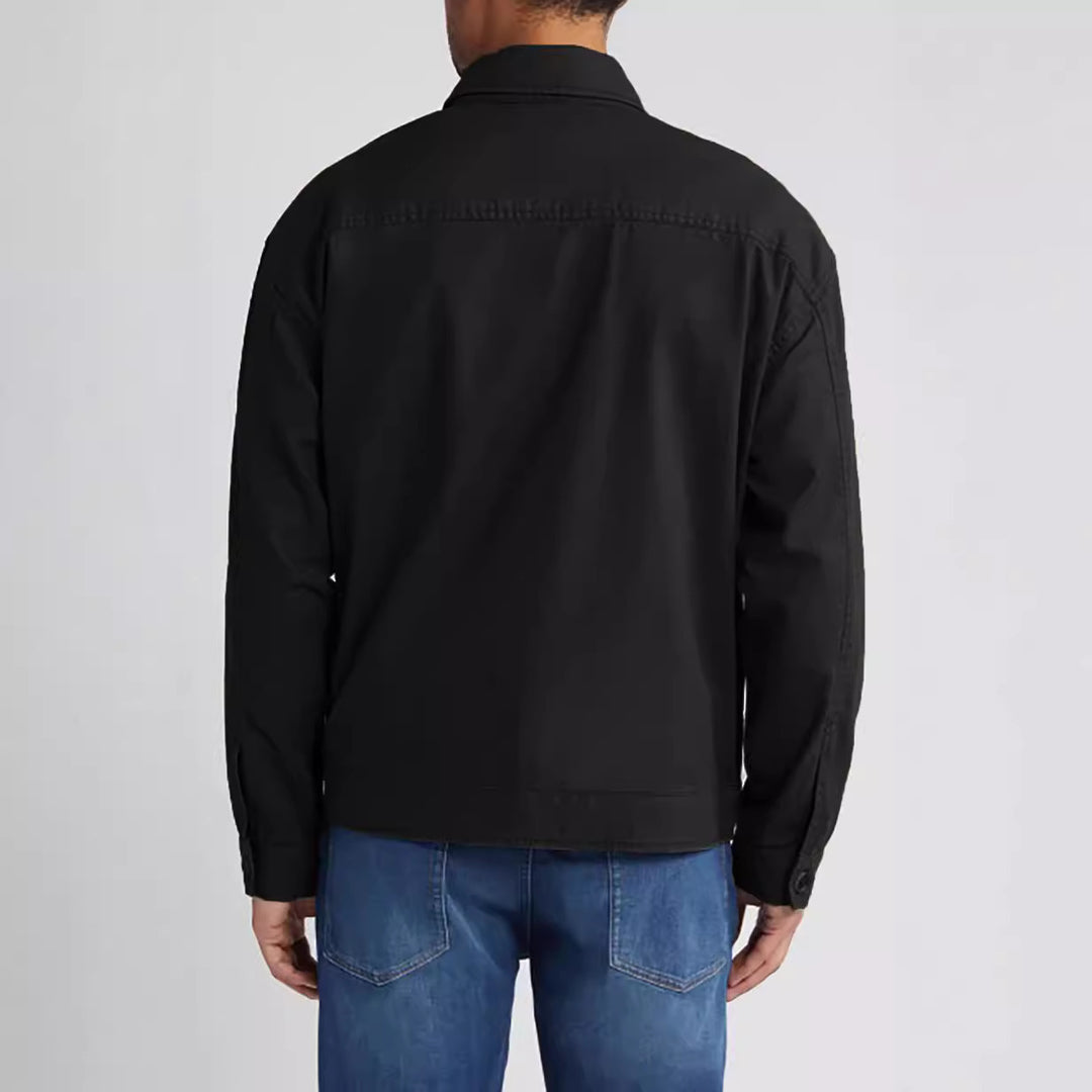 Utility jacket for men with applied pockets and continuous zipper Lune London
