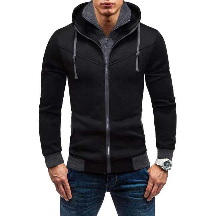 Sporty fleece jacket for men with high collar and practical pockets Lune London