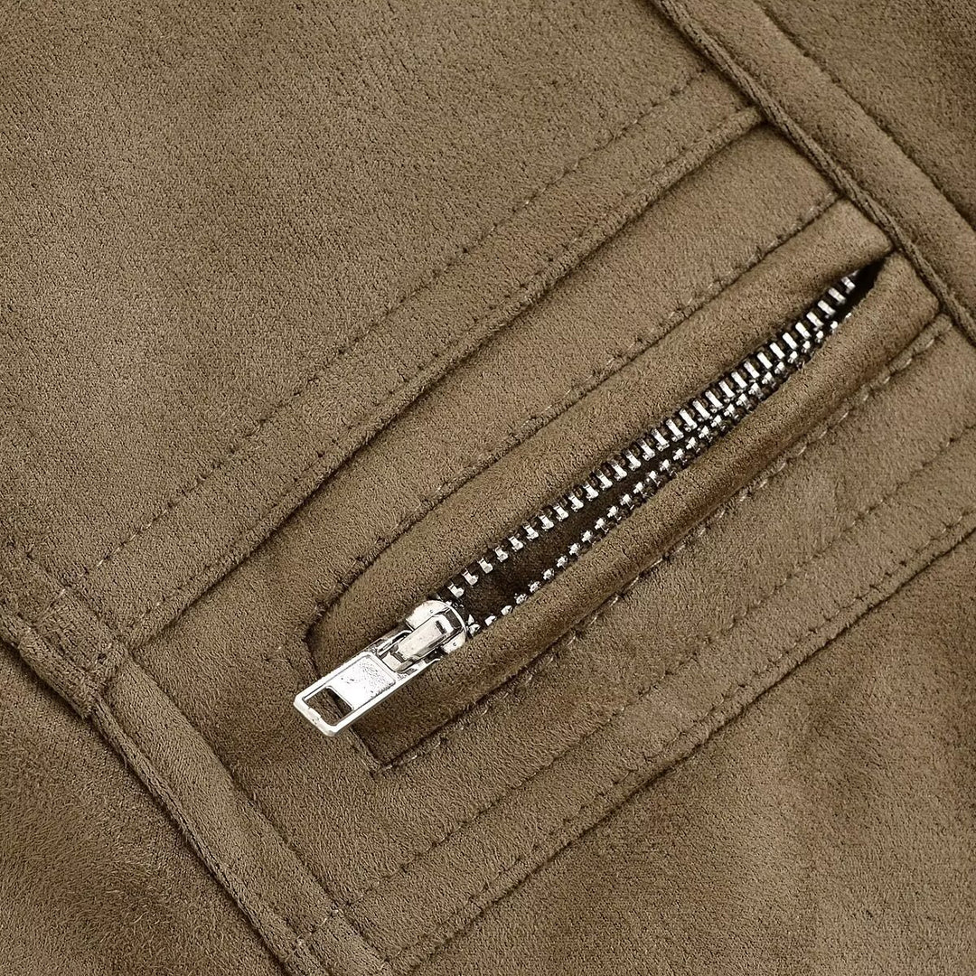 Women’s suede jacket with a fitted cut and practical pockets Lune London
