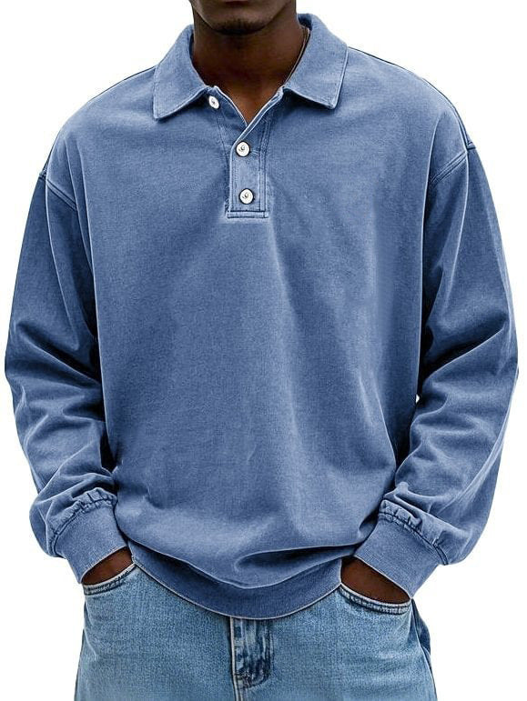 Men's polo t-shirt with button placket and relaxed fit Lune London