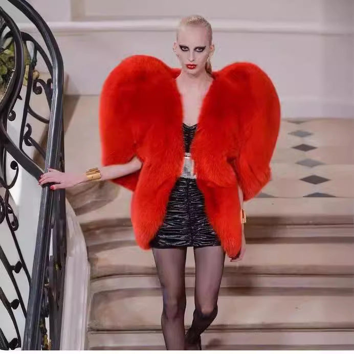 Ladies Extravagant Faux Fur Blouse Lune London