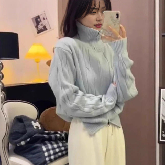 Pull en tricot chunky à col haut Chic & Stil pour femmes