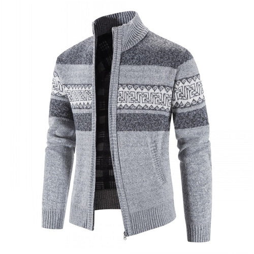 Men's knit jacket with high collar and attractive patterns Lune London
