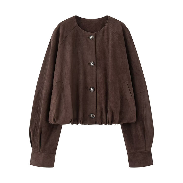 Ladies Soft Suede Lining with Chic Button Treatment Elegant and Style